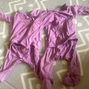 Two Bonsie skin to skin babywear footies 0-3 months